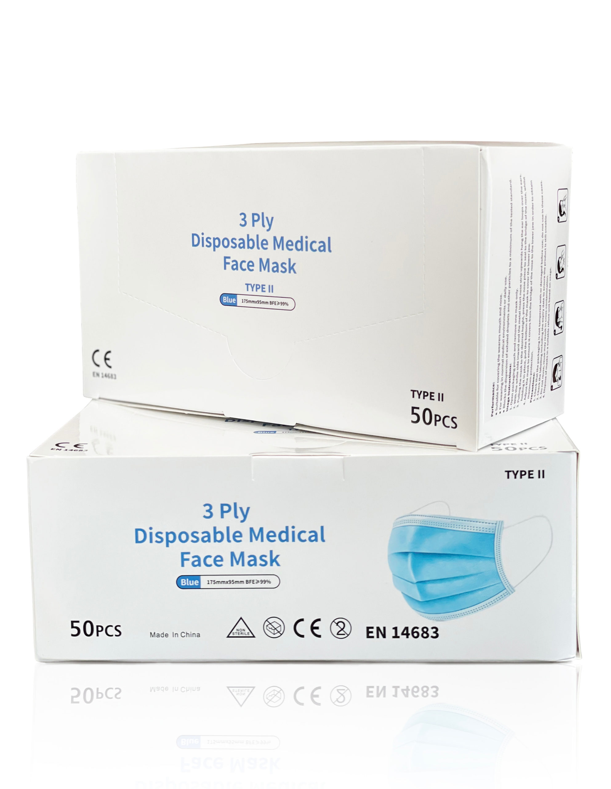 Orchid Medical Grade 3-Ply Disposable Mask - Type II BFE =>99% - Image 1